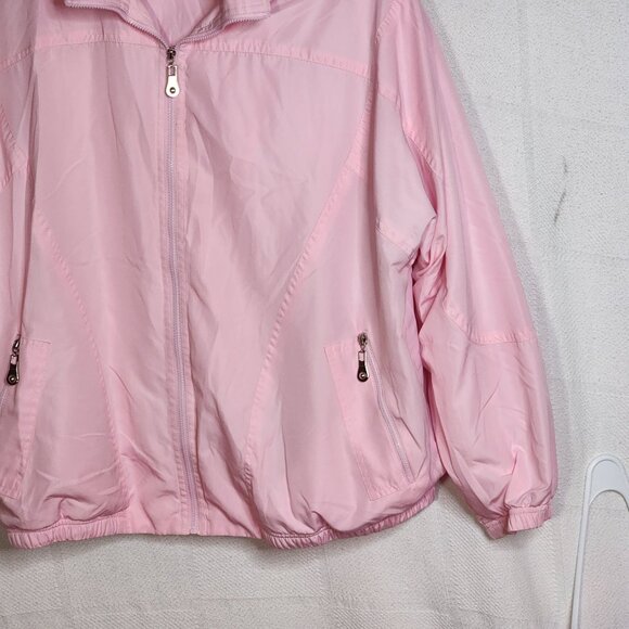 Koret Woman Light Pink Cotton Poly Fully Lined Zip Up Lightweight Jacket Sz 16W - Picture 5 of 16
